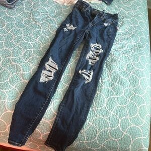 AE patched patch skinny jeans